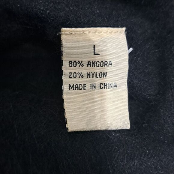 Avalin Angora Rhinestones Embellished Y2K Cardigan Gothic Sweater Large Black - Picture 5 of 15